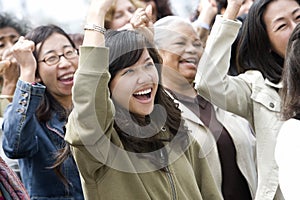 Group Of Women In A Rally