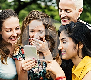 Group of Women Socialize Teamwork Happiness Concept