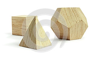 group of wood block models