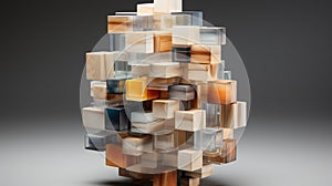 A group of wooden blocks stacked together