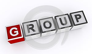 group word block on white