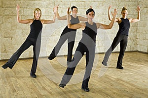 Group of the working out women