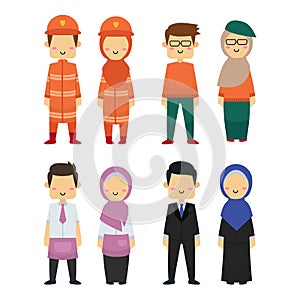 Group of working people diversity with white background.