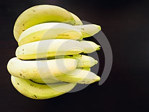 Group of yellow banana ingredient of asia healthcare food with w