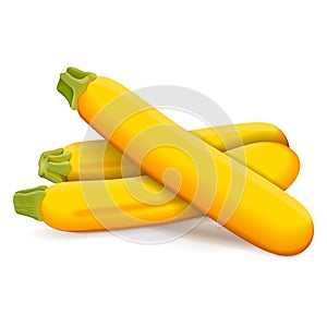 Group of Yellow zucchini or golden zucchini