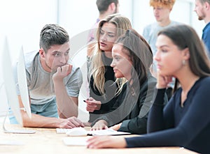 group of young business people discussing new ideas