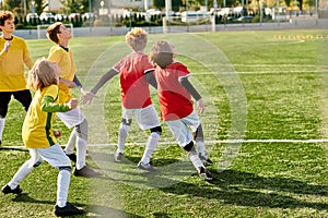 A group of young children joyfully