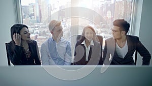 Group of Young Diverse Multiracial Business People Meeting in City Office