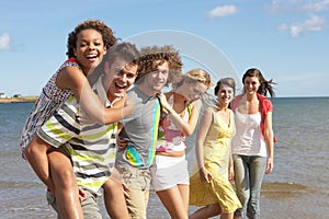 Group Of Young Friends Walking
