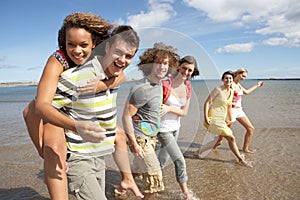 Group Of Young Friends Walking