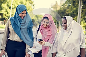 A group of young Muslim women