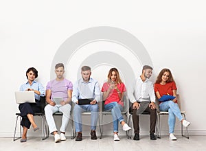 Group of young people waiting for job interview