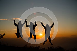 A group of young people who are happy on the hills