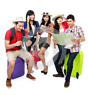 Group of young tourist