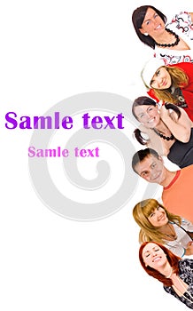 Group of youth with template text