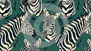 Group of Zebras Standing Together Pattern