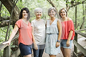 Groupe of women sister together with her senior mother