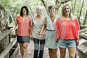 Groupe of women sister together with her senior mother