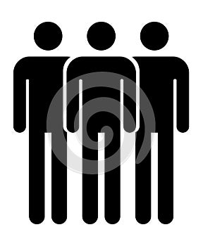Grouping people flat icon isolated on white background. Teamwork symbol. Community vector illustration