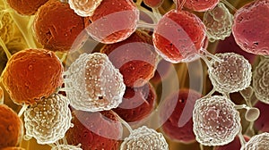 A grouping of red cells varying in size and shape indicating different stages of maturation. This illustrates how these