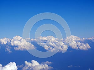 Groups of clouds in aerial view on blue sky