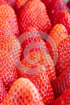 Groups of Strawberries shot close up macro depth of field