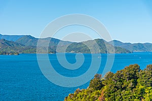 Grove arm of Queen Charlotte sound at South Island of New Zeland