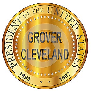 Grover Cleveland Gold Metal Stamp 2nd Term photo