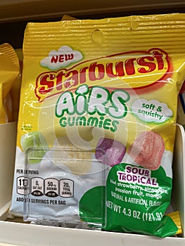 Grocery store candy section Starburst airs