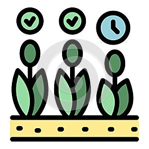 Grow flower icon vector flat
