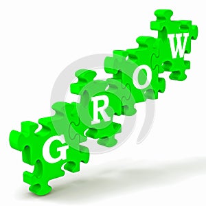 Grow Puzzle Shows Maturity And Growth photo