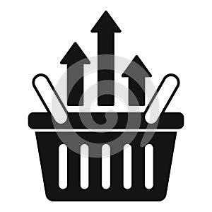 Grow up basket shop icon simple vector. Financial portal
