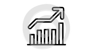 Grow up graph icon animation