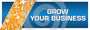 Grow Your Business Orange Business Element Blue Left Side