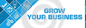 Grow Your Business Symbols Blue Left Triangles