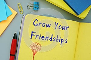 Grow Your Friendships phrase on the page