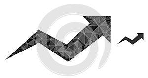 Growing Arrow Chart Triangle Lowpoly Flat Icon