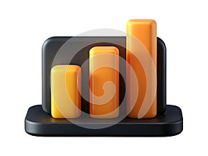 Growing Bar Chart Graph 3D Render Financial Data Business Success Analytics