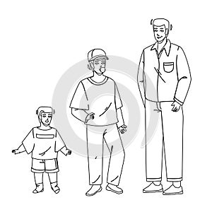 Growing Boy From Little Baby To Adult Man Vector