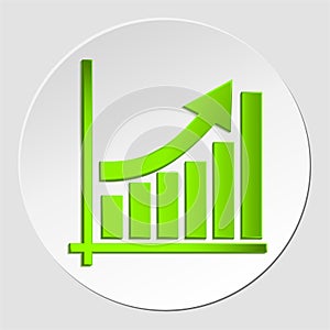 Growing business arrow on diagram of growth, Profit green arrow. vector graph icon. eps10