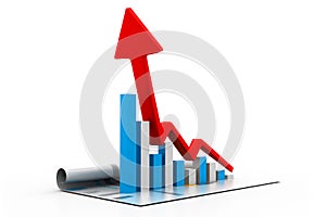 Growing business chart and graph
