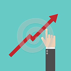 growing business graph. Businessman manages financial growth graph. Template investment. Vector illustration flat