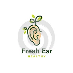 growing ear and green plant logo vector