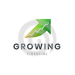 Growing financial success business logo. Modern graph symbol. Company icon template.