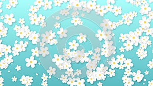 Growing floral background, paper flowers appearing, botanical pattern, bridal round bouquet, paper craft, 4k animation