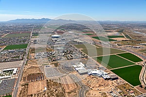 Growing Glendale, Arizona viewed from above