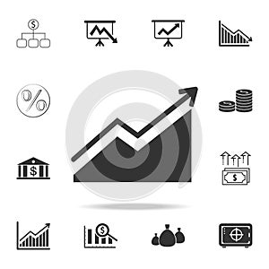 Growing graph Icon. Detailed set of finance, banking and profit element icons. Premium quality graphic design. One of the collecti
