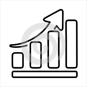 growing graph icon vector illustration