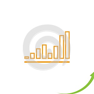 growing graph icon vector illustration design template