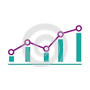 growing graph icon vector illustration design template